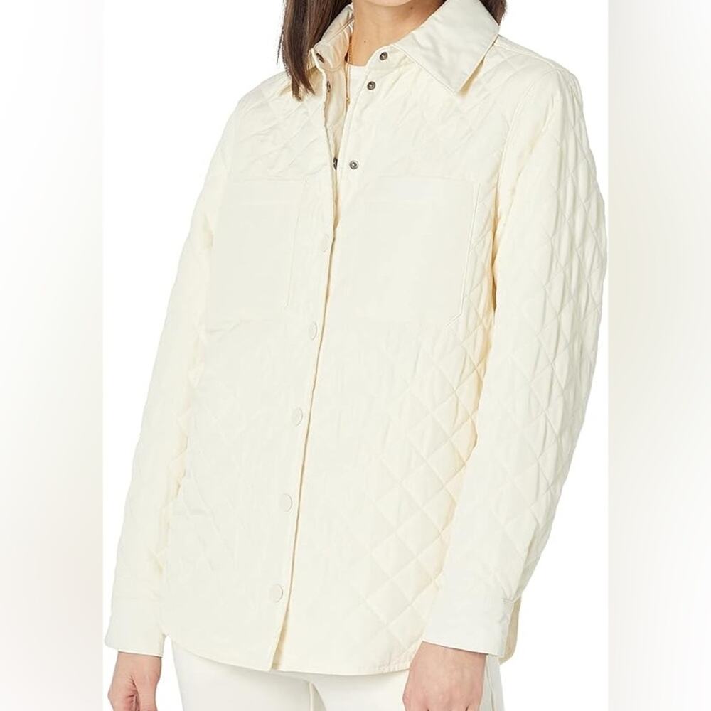 Women's Relaxed Recycled‎ Polyester Quilted Shirt Jacket Amazon winter coat